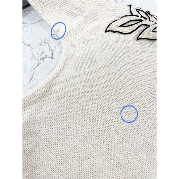 Nannell Vintage Cream Black Sequin Bejeweled Shoulders 1980s Medium - Picture 8 of 8